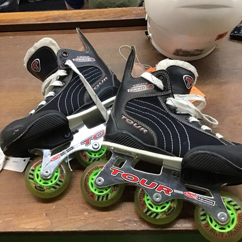 3.5 - Tour Turbo Adjustable Roller Skates - Black/Green