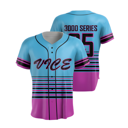 Custom Full-Button Baseball Jersey - 3000 Series
