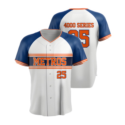 Custom Full-Button Baseball Jersey - 4000 Series