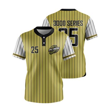 Custom Two-Button Short-Sleeve Baseball Jersey - 3000 Series