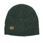 The Yukon Cable Knit Wool Beanie - Heather Forest Green