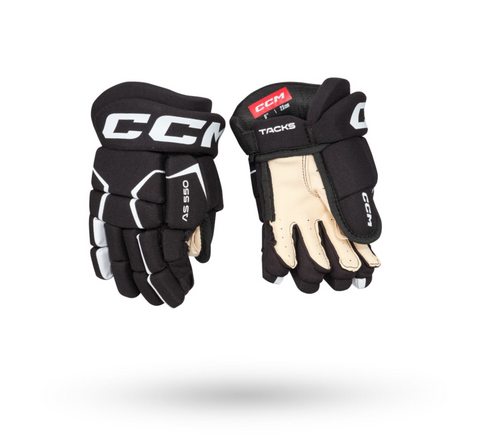 8" CCM Tacks AS 550 Hockey Gloves - Black