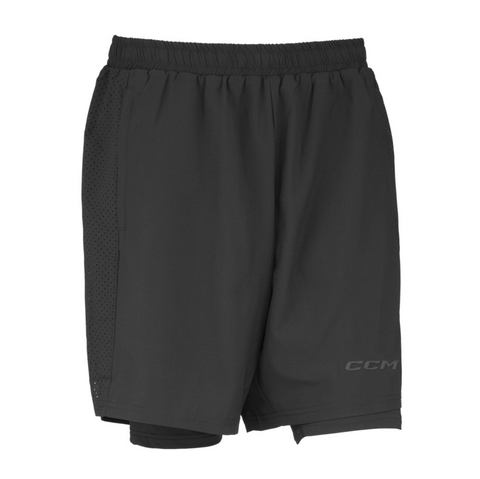 CCM SWV3TA 2-in-1 Training Shorts - Black - Small