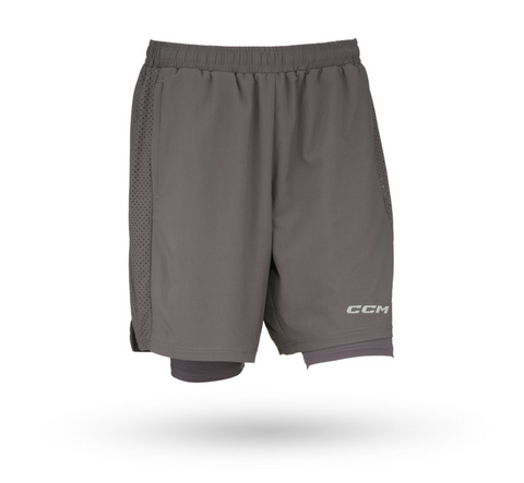 CCM SWV3TA 2-in-1 Training Shorts - Charcoal - Large